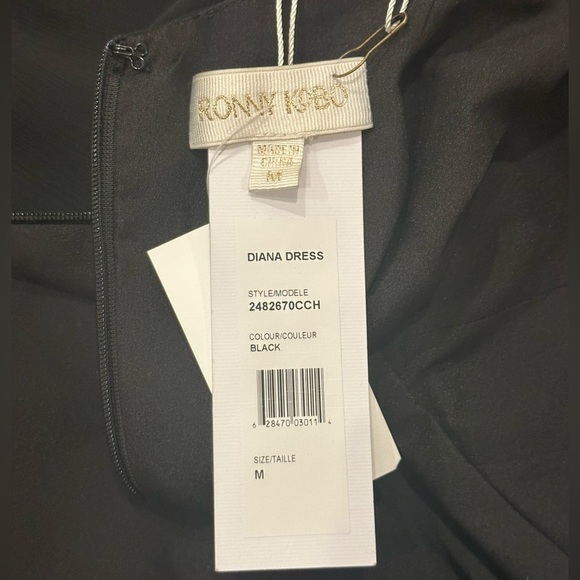 Ronny Kobo Diana Sweetheart Neckline Short Puff Sleeve Cocktail Black Mini Dress - Picture 8 of 9